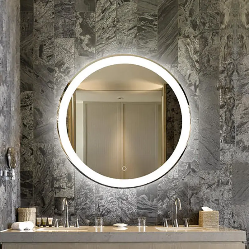 Зеркало в ванную комнату с подсветкой ONTARIO 3000к сенсор 1000x1000