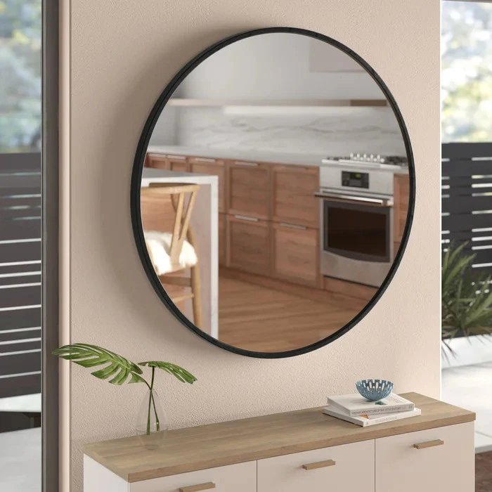 Зеркало с подсветкой в деревянной раме NIASSA 3000к стандартный Черная 900x900