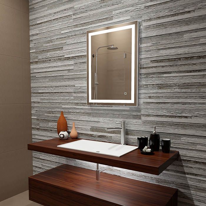 Зеркало в ванную с диодной подсветкой SAIMEN 6000к стандартный 700x900
