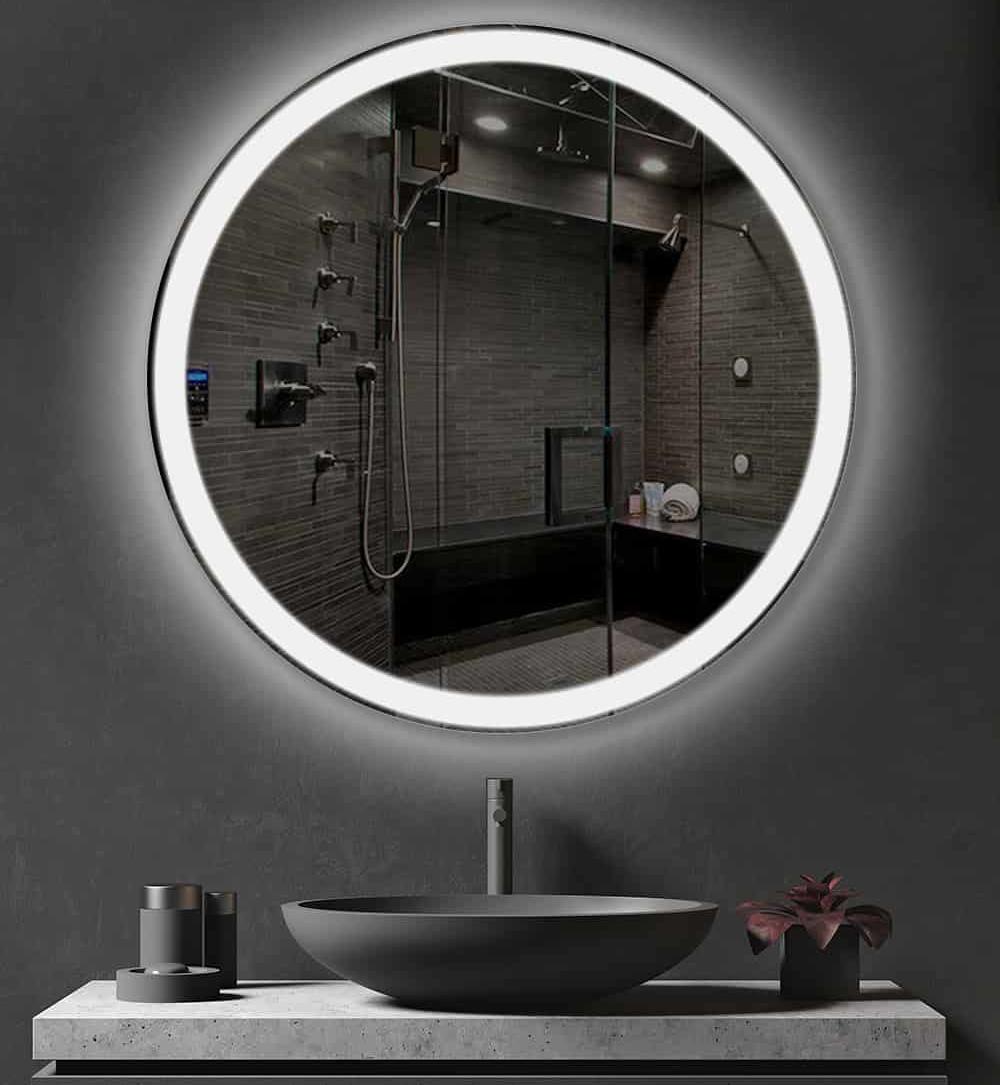 Зеркало в ванную комнату с подсветкой ONTARIO 6000к сенсор 900x900