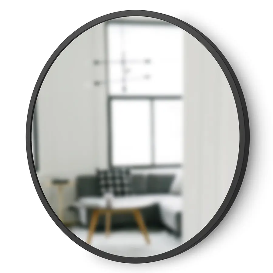 Круглое зеркало ROXEN в черной раме 100x100